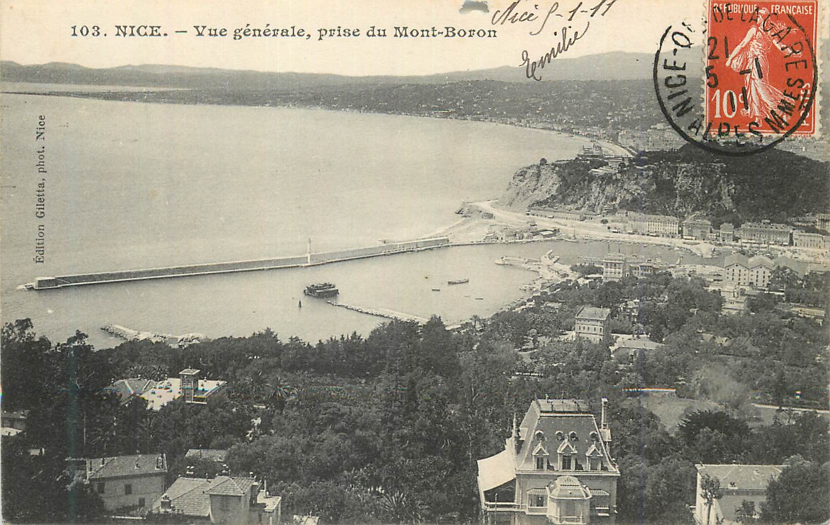 CPA Nice Vue generale prise du Mont-Boron