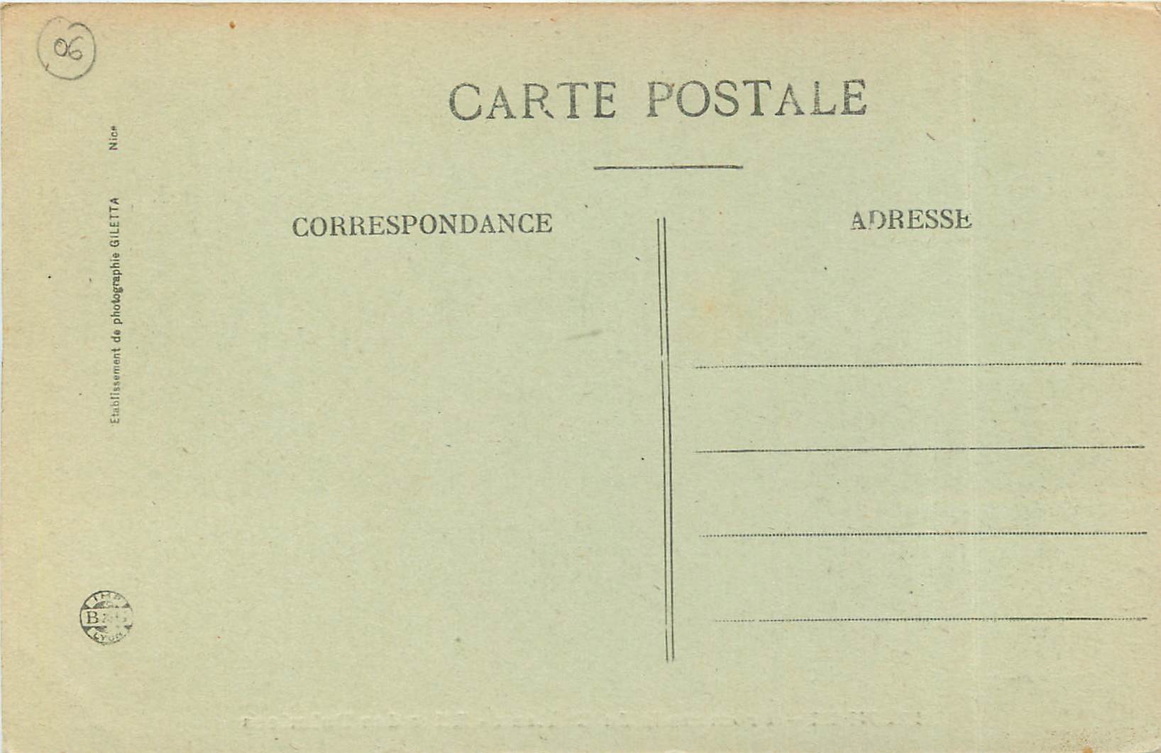 CPA Nice Promenade du Chateau Allee des Palmiers — Verso