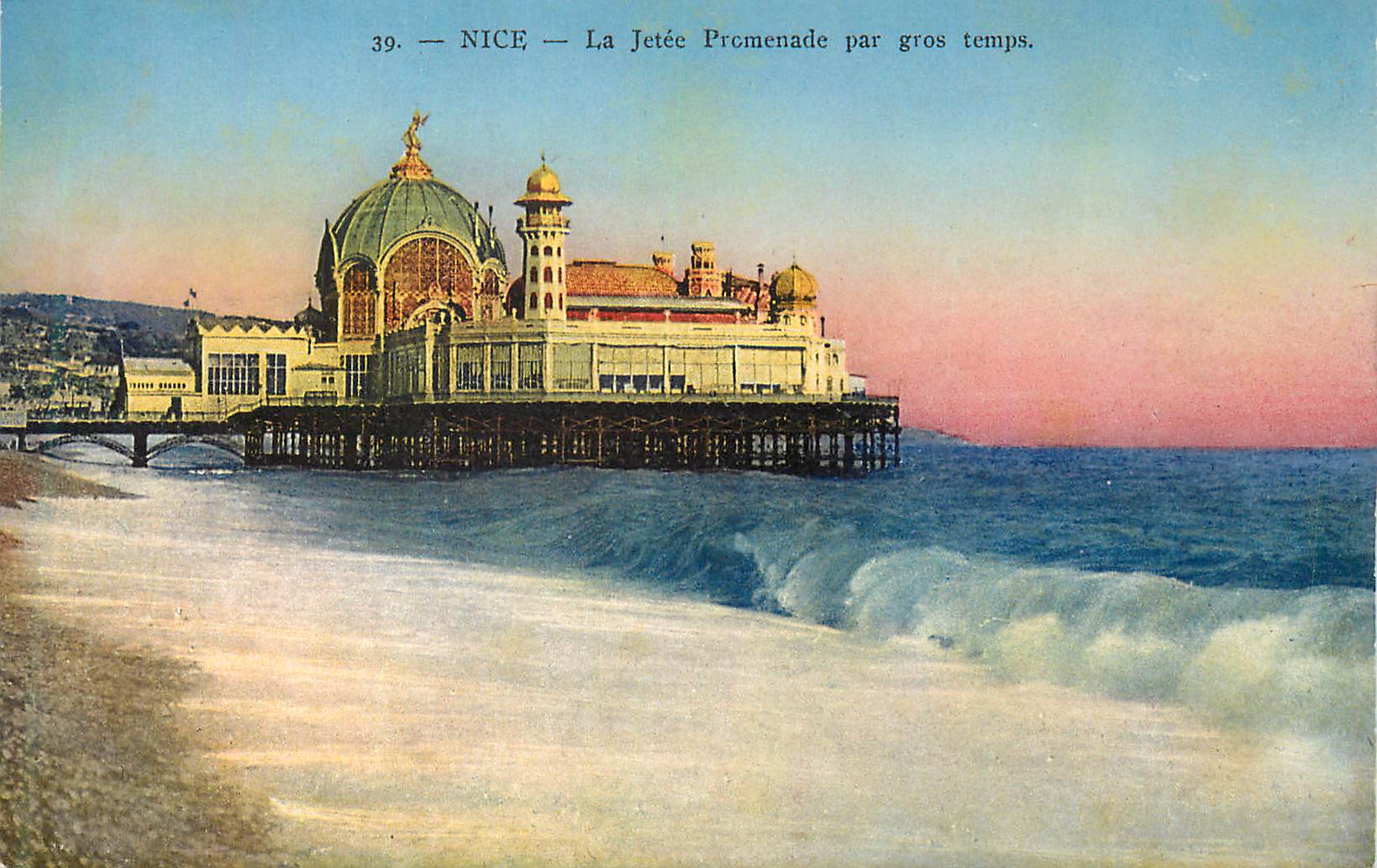 CPA Nice La Jetee-Promenade par gros temps