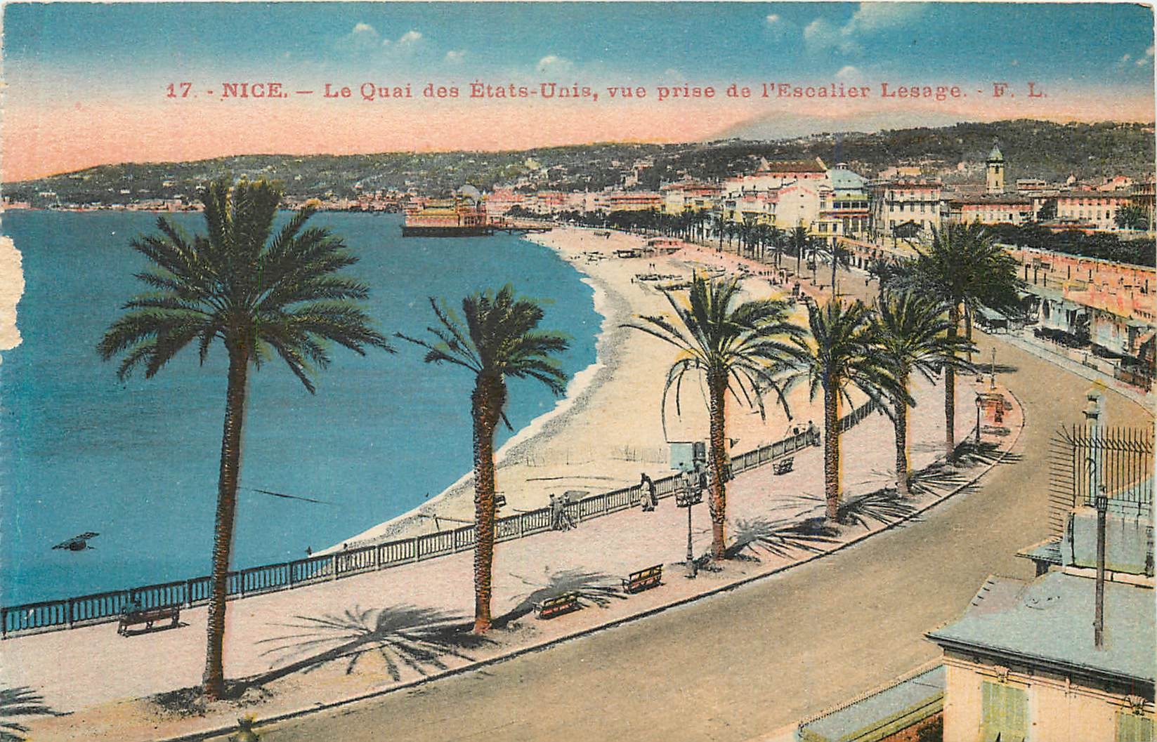 CPA Nice Le Quai des Etats-Unis vue prise de l'Escalier Lesage
