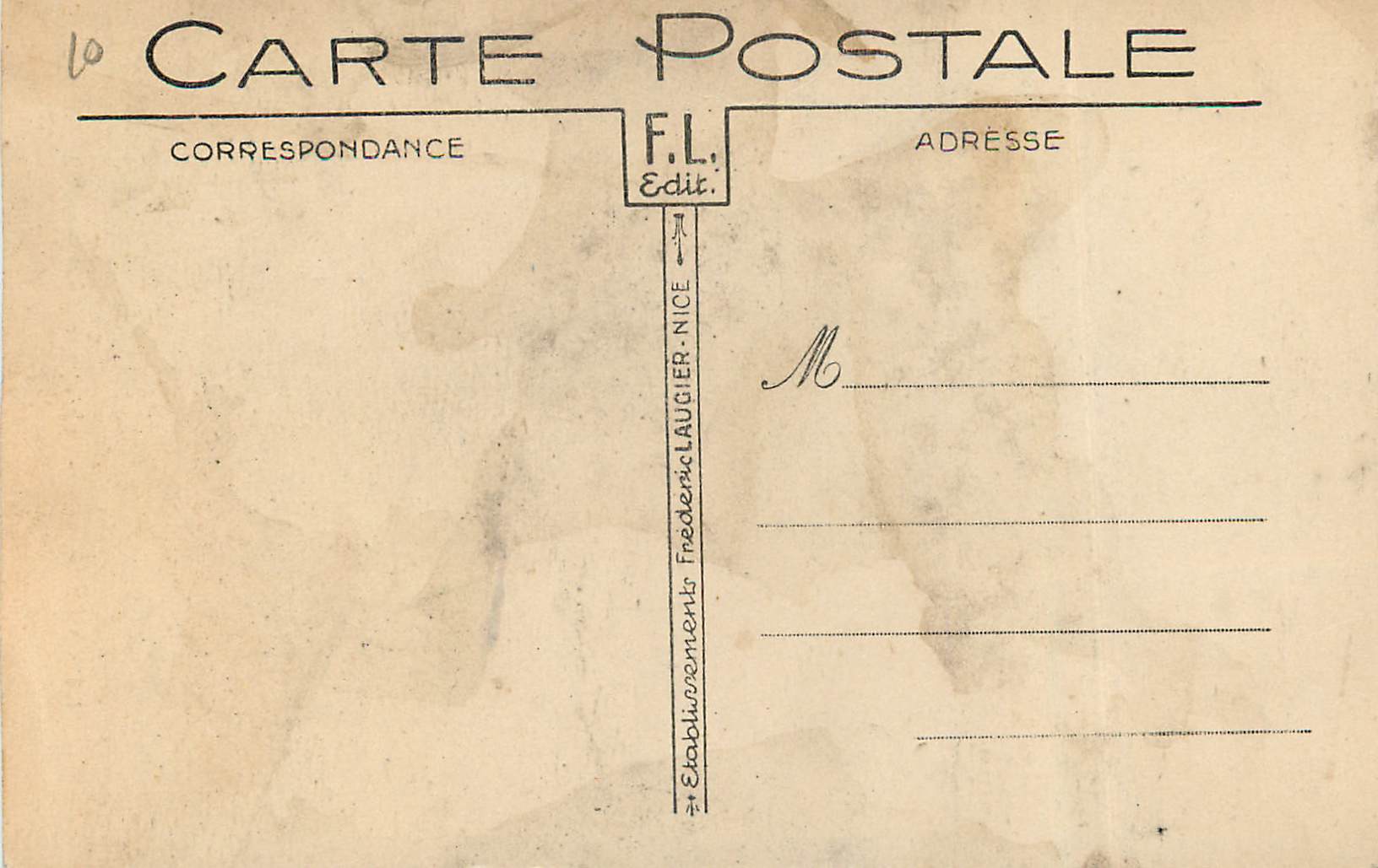 CPA Nice Le Monument Poesie Pastorale — Verso