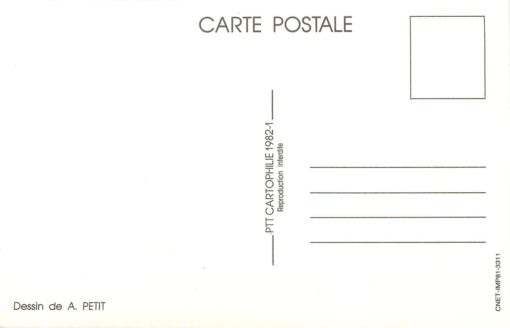 CPM ptt cartophilie — Verso