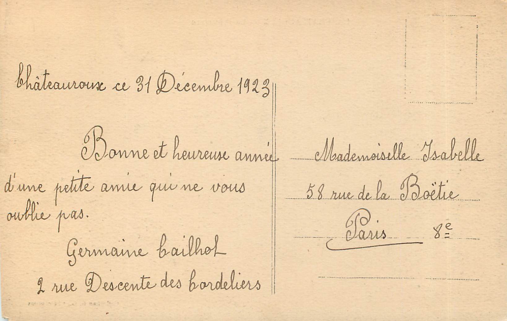 Châteauroux — La Préfecture — Collection G. G. — Rückseite