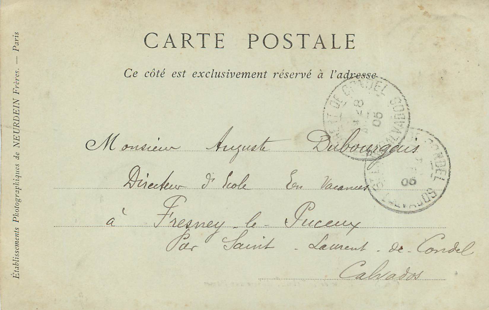 CPA Caen Eglise de la Trinite Abbaye aux Dames (carte 1900) — Rückseite