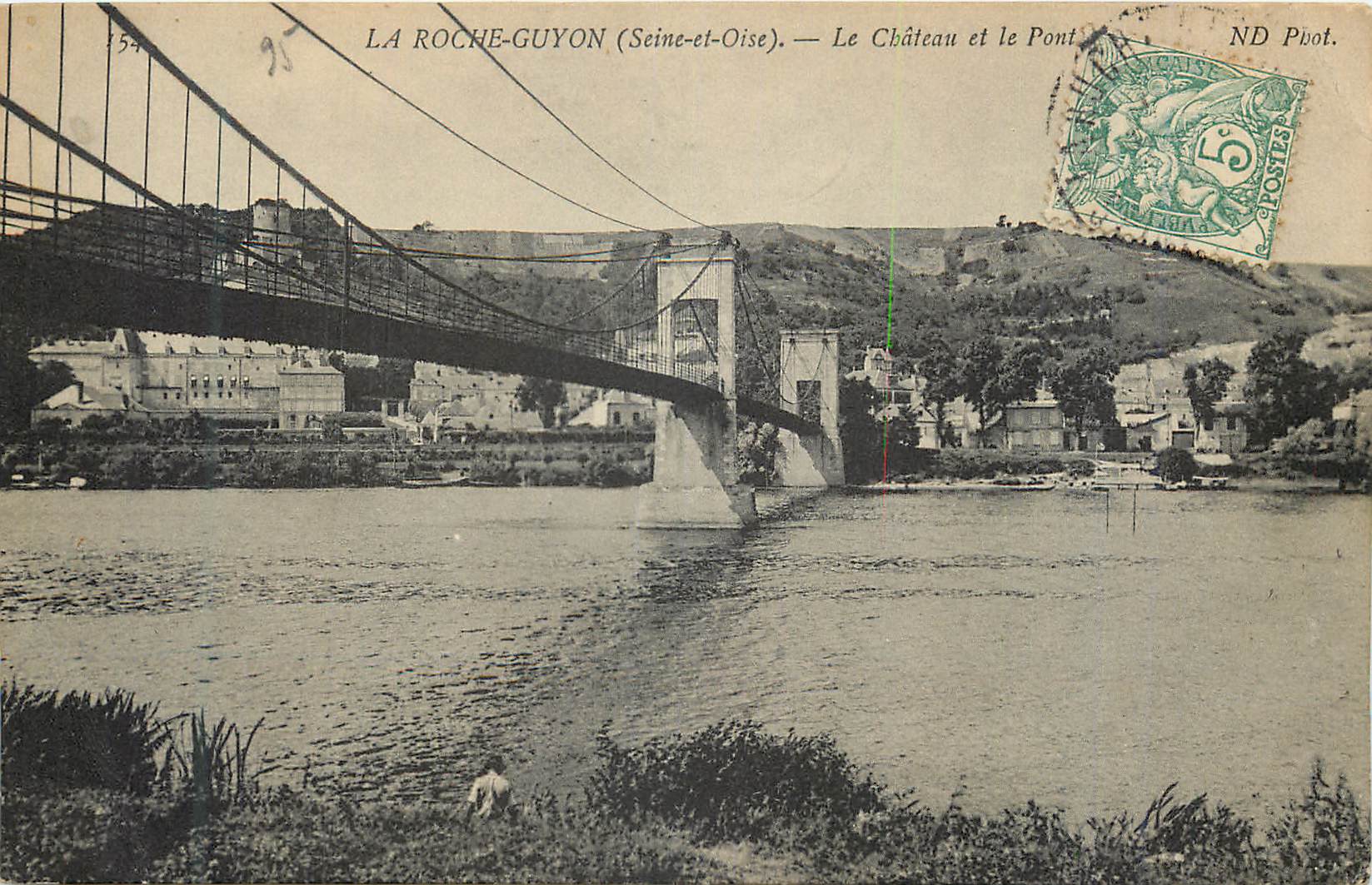 CPA La Roche-Guyno (Seine-et-Oise) Le Chateau et le Pont