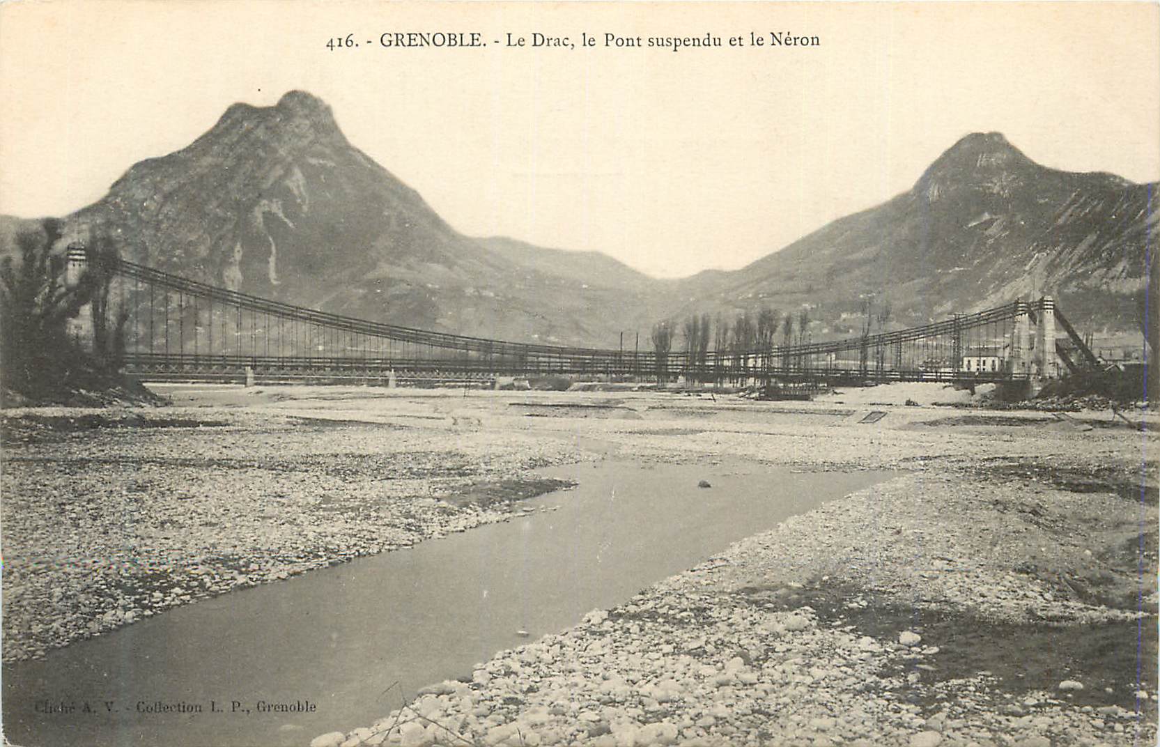 CPA Grenoble Le Drac le Pont suspendu et le Neron