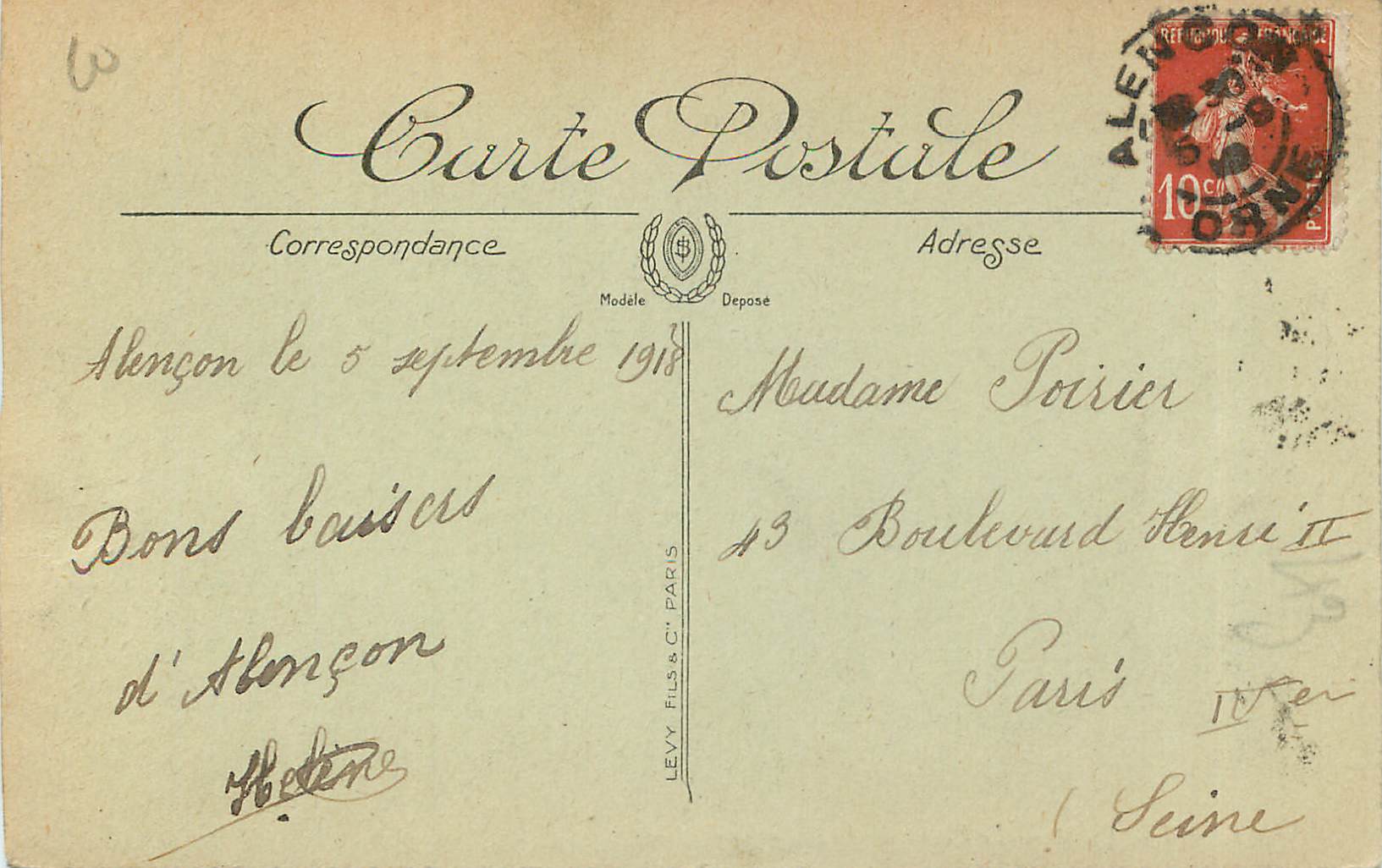 CPA Alencon Le Palais de Justice et le Chateau — Rückseite