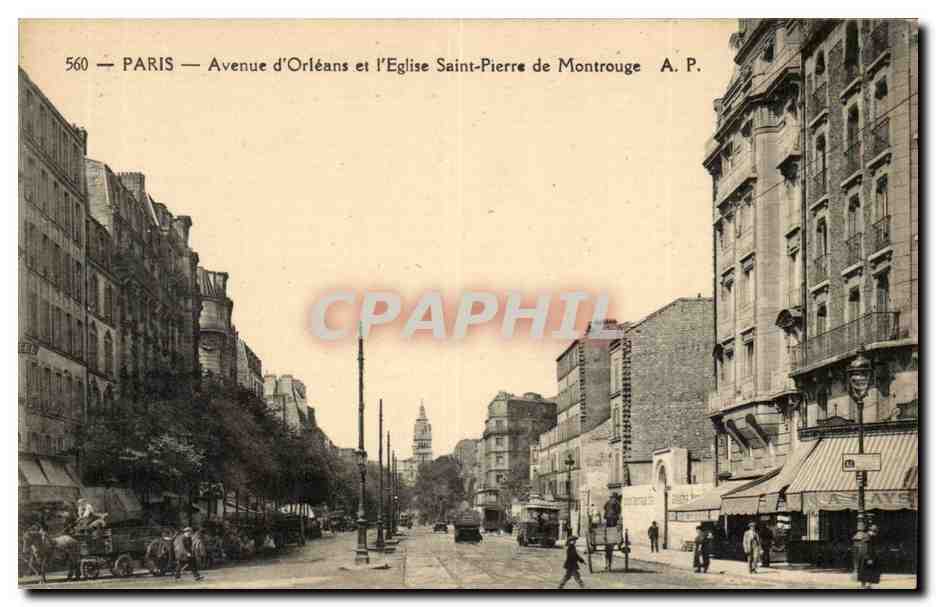 Paris — Avenue d'Orléans et l'Église Saint-Pierre de Montrouge — A. P. n° 560