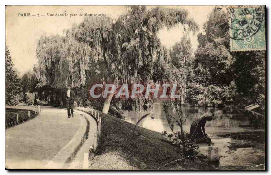 PAriS (14) CPA Vue dans le parc Montsouris 