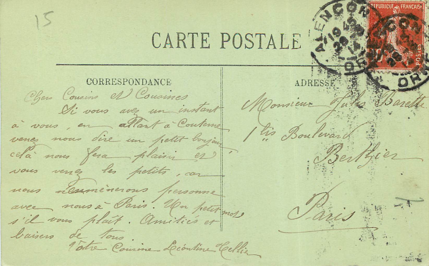 CPA Alencon Interieur du Mesee de la Maison d Oze  — Rückseite