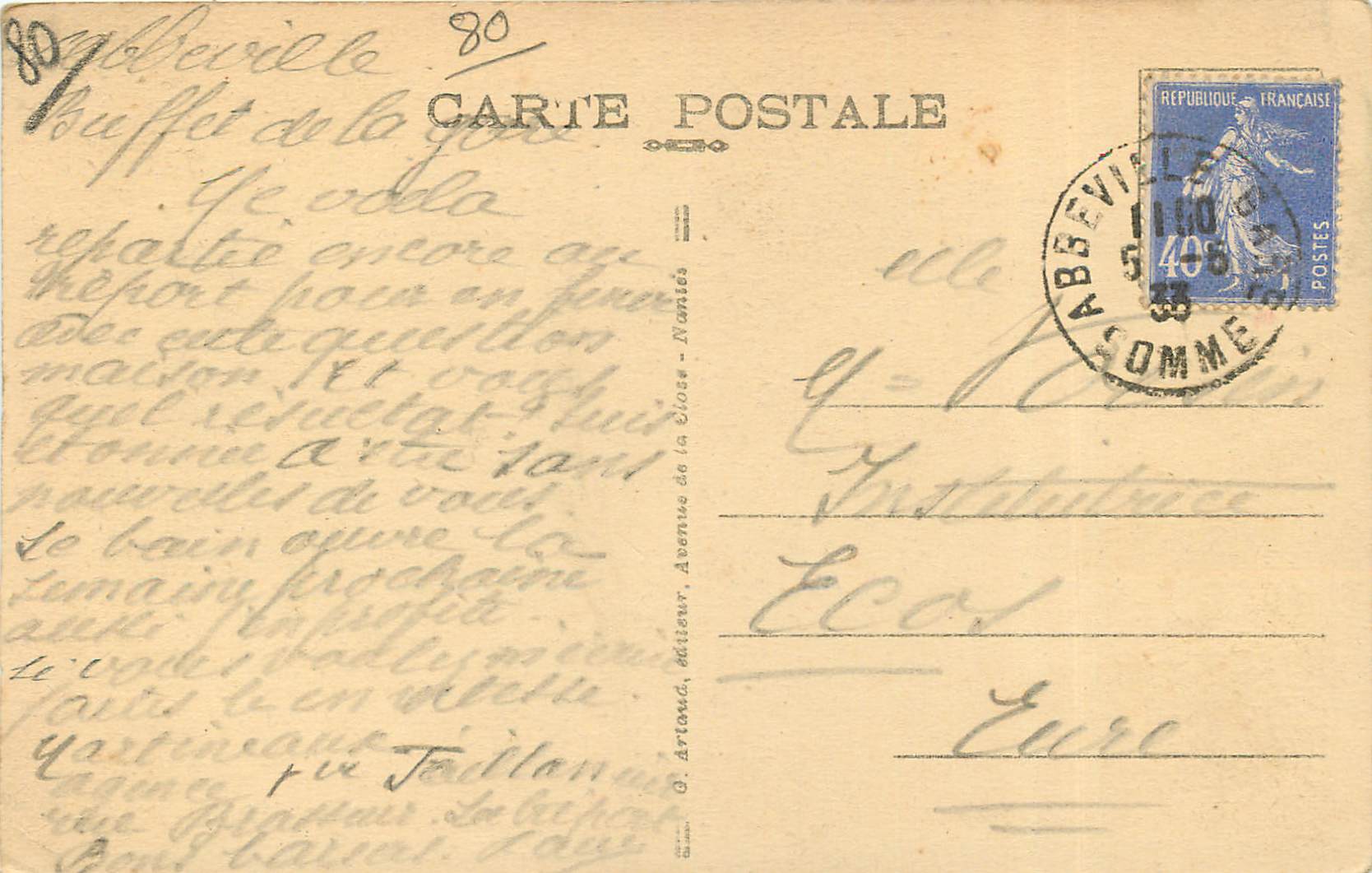 CPA Abbeville Le Musee  — Rückseite