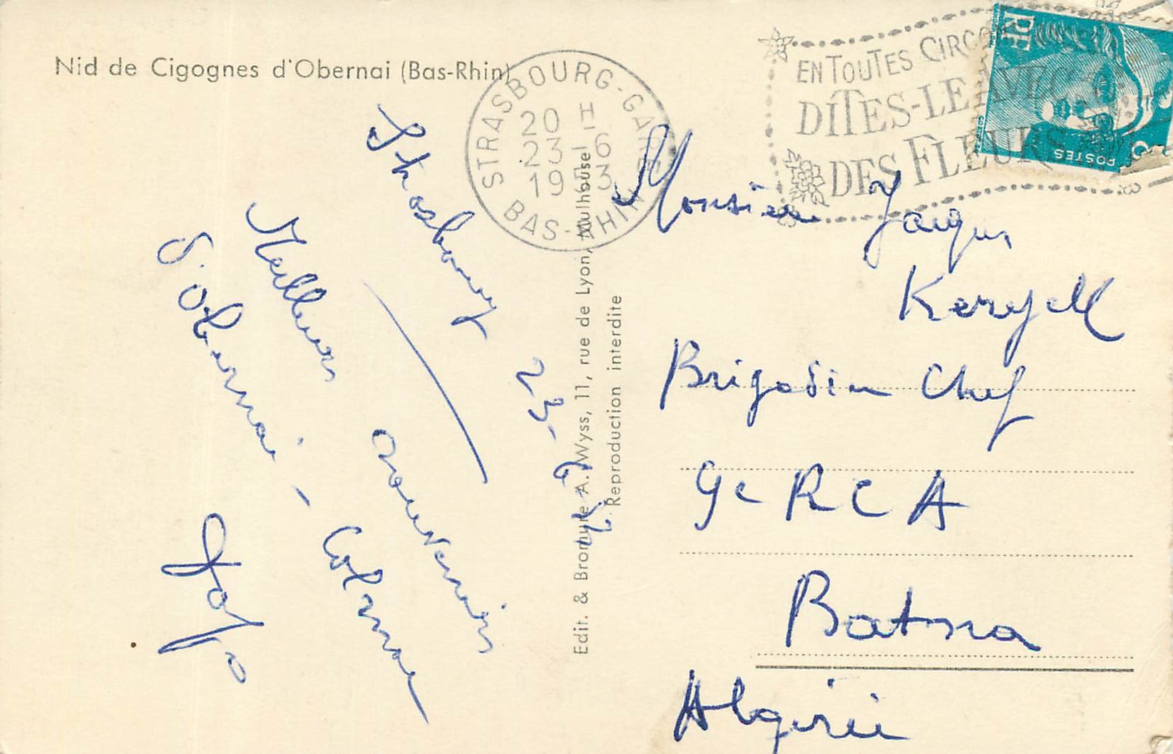 CPM Nid de Cigognes d Obernai Bas Rhin  — Back