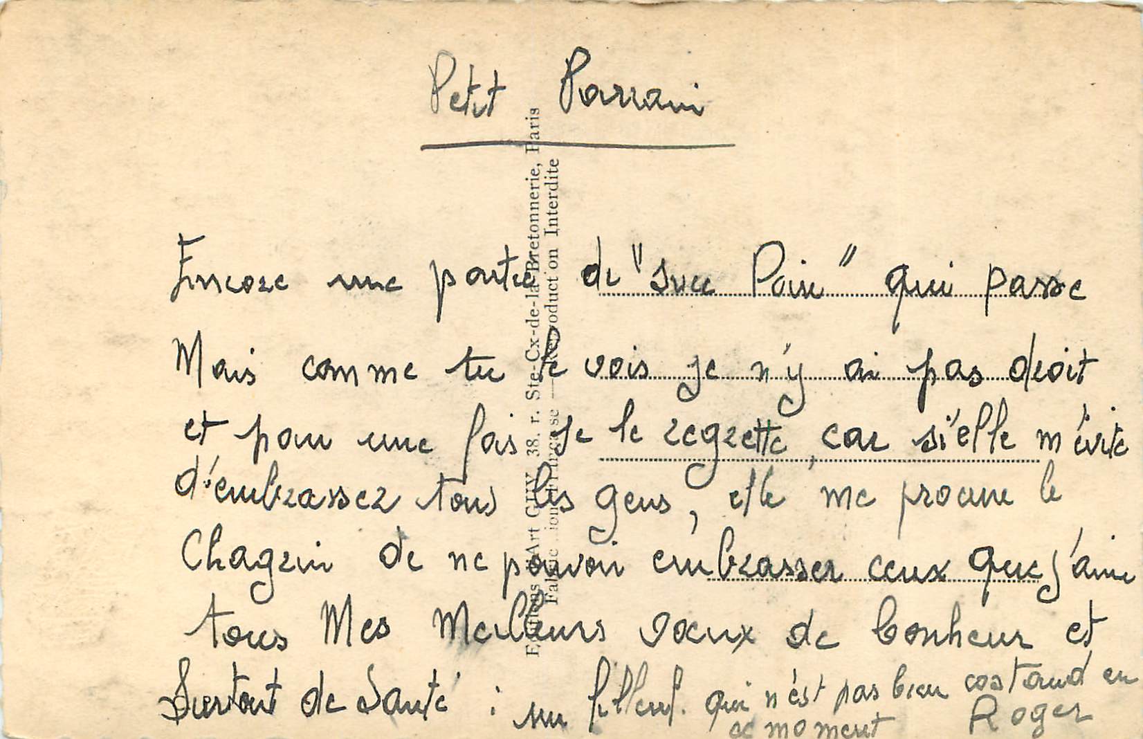 CPA Meilleurs voeux  — Back