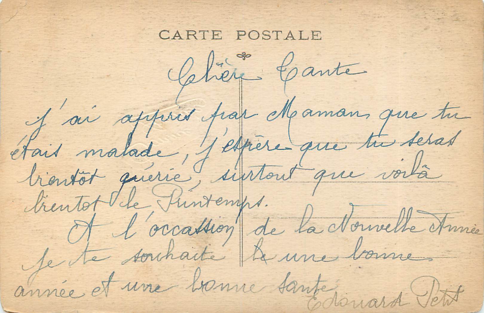 CPA Bonne Annee Fer a cheval — Verso