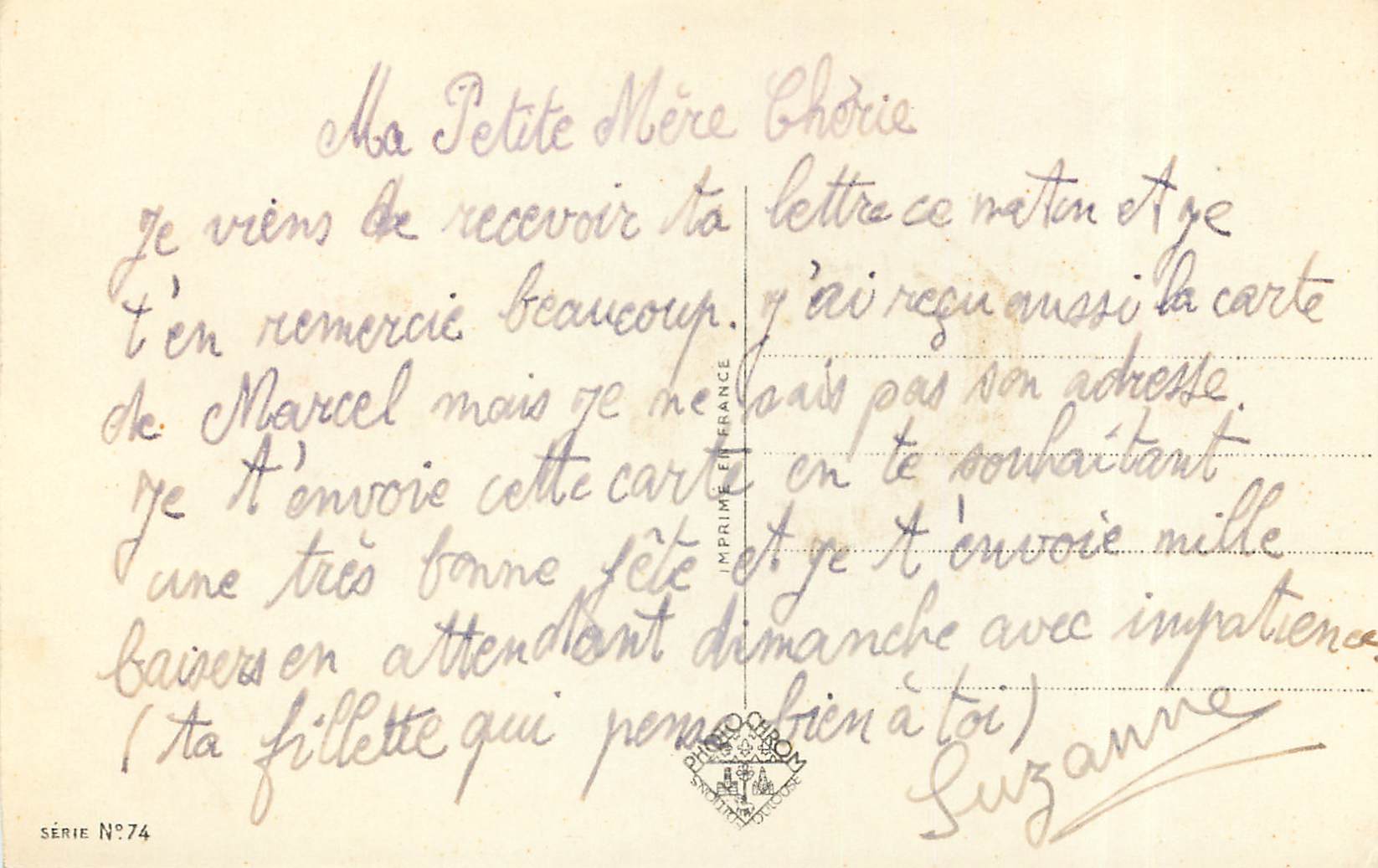 CPA Bonne Fete Fer a cheval — Rückseite