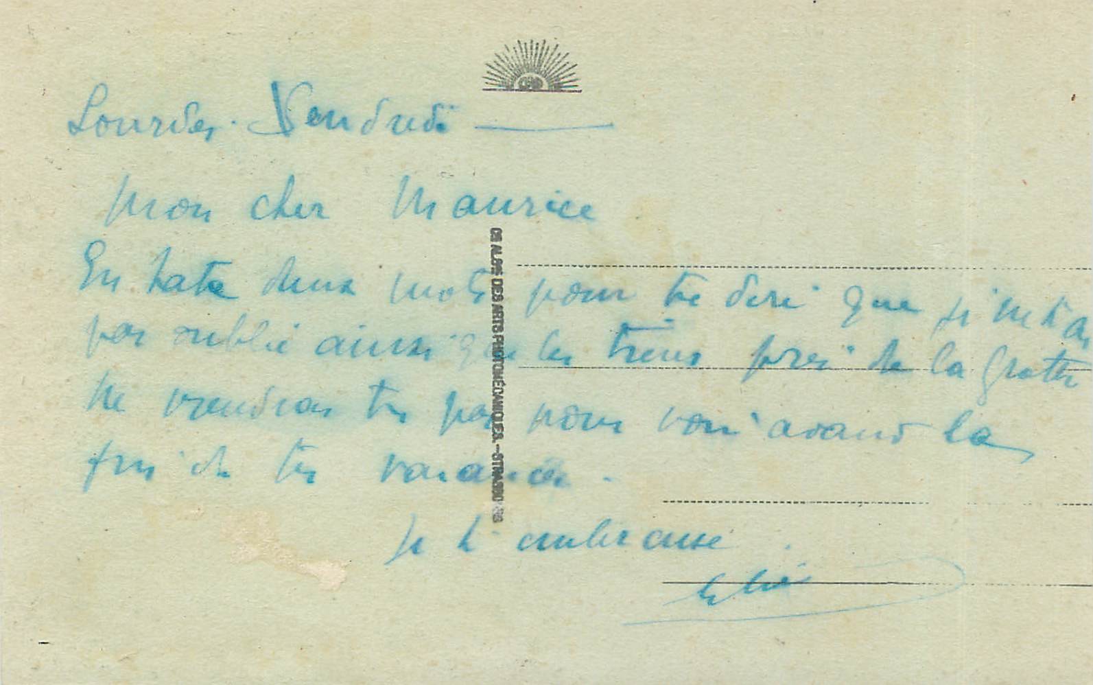 CPA Lourdes Vue generale prise du Chateau Fort  — Verso