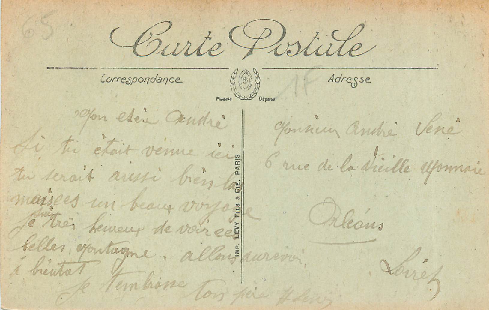 CPA Lourdes Vue generale et le Pic du jer  — Verso