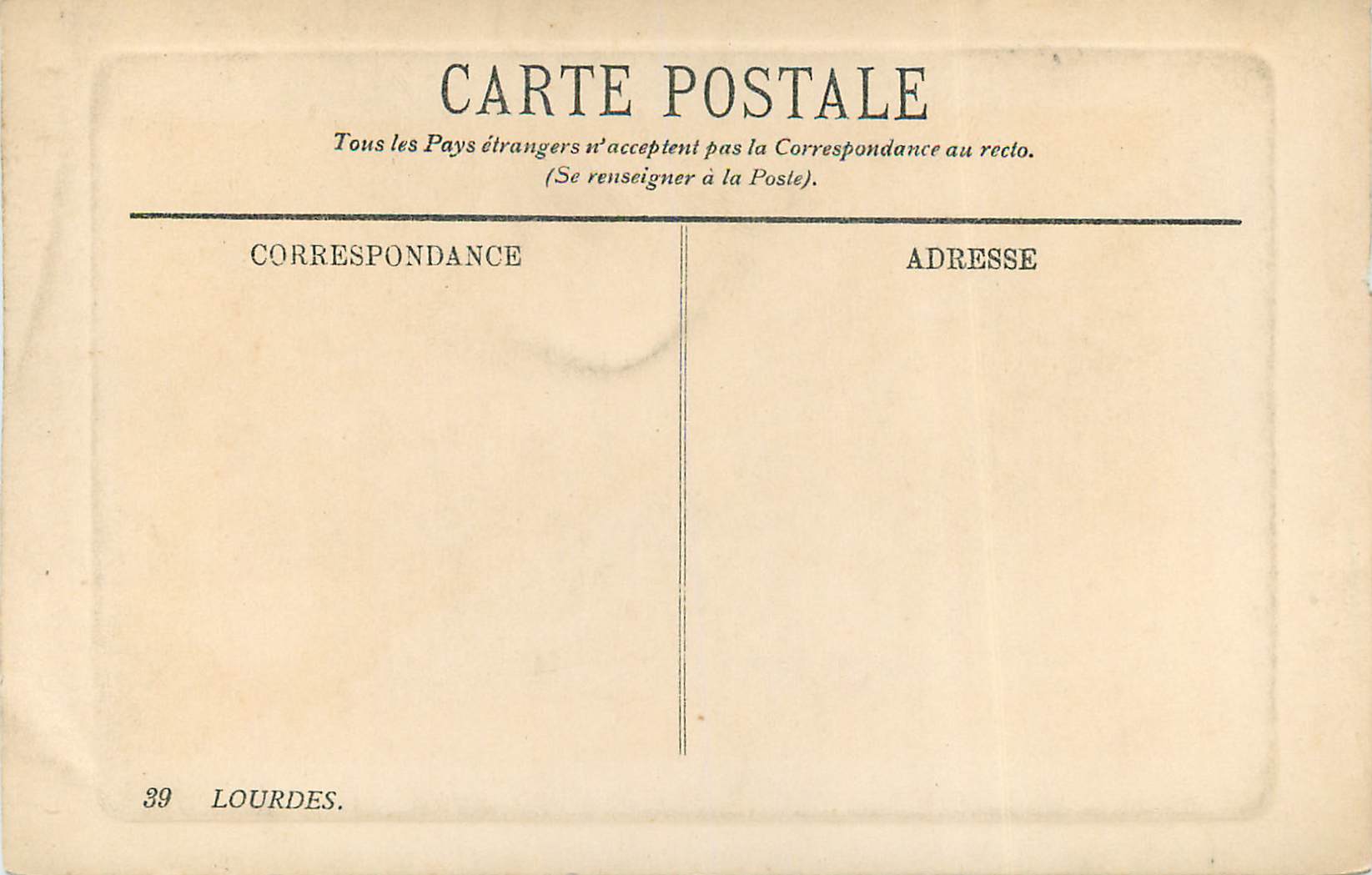 CPA Lourdes Vue generale et la Basilique  — Verso
