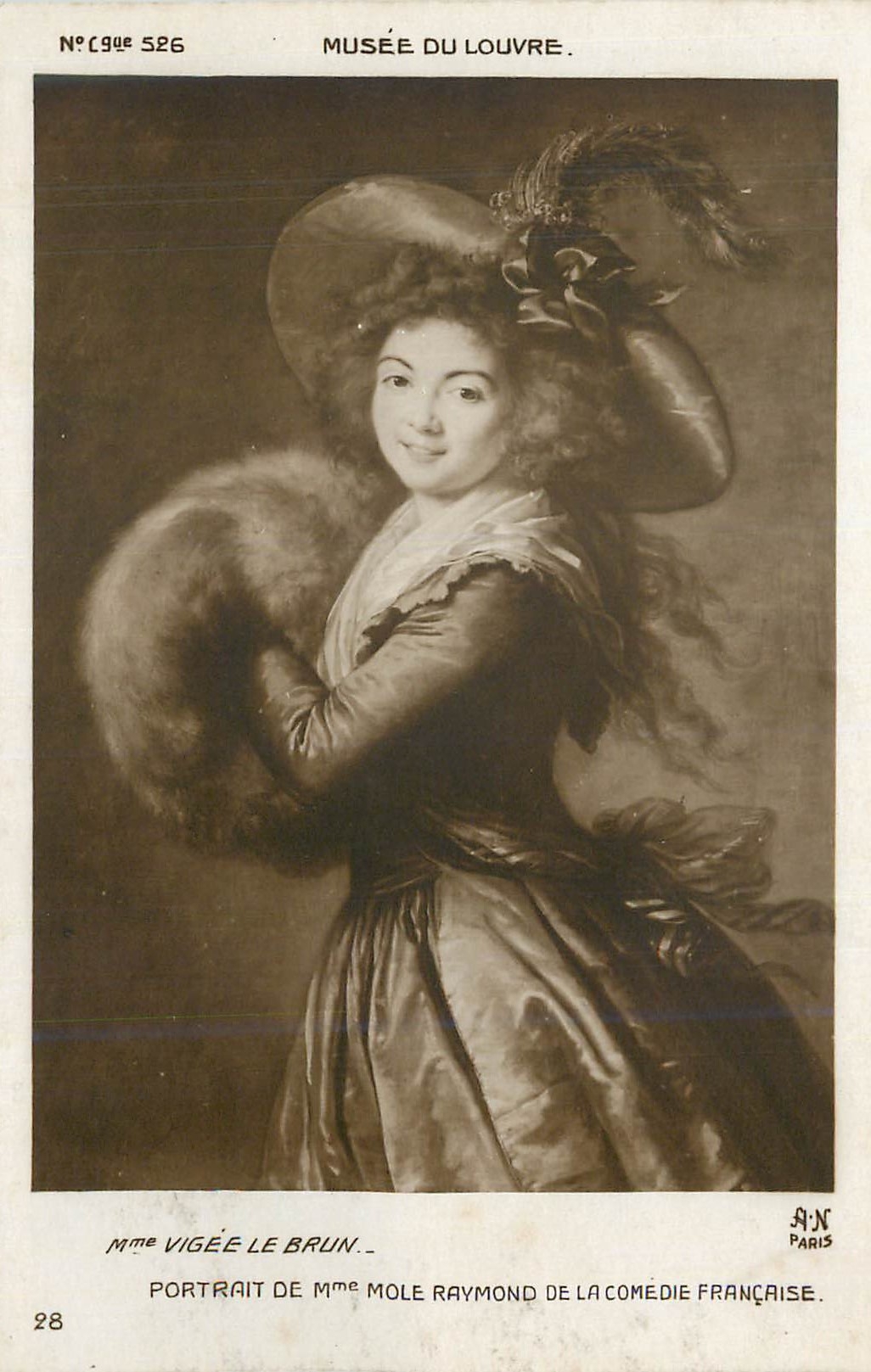 CPA Musee du Louvre Mme Videe Le Brun Portrait de Mme Mole Raymond de la Comedie Francaise