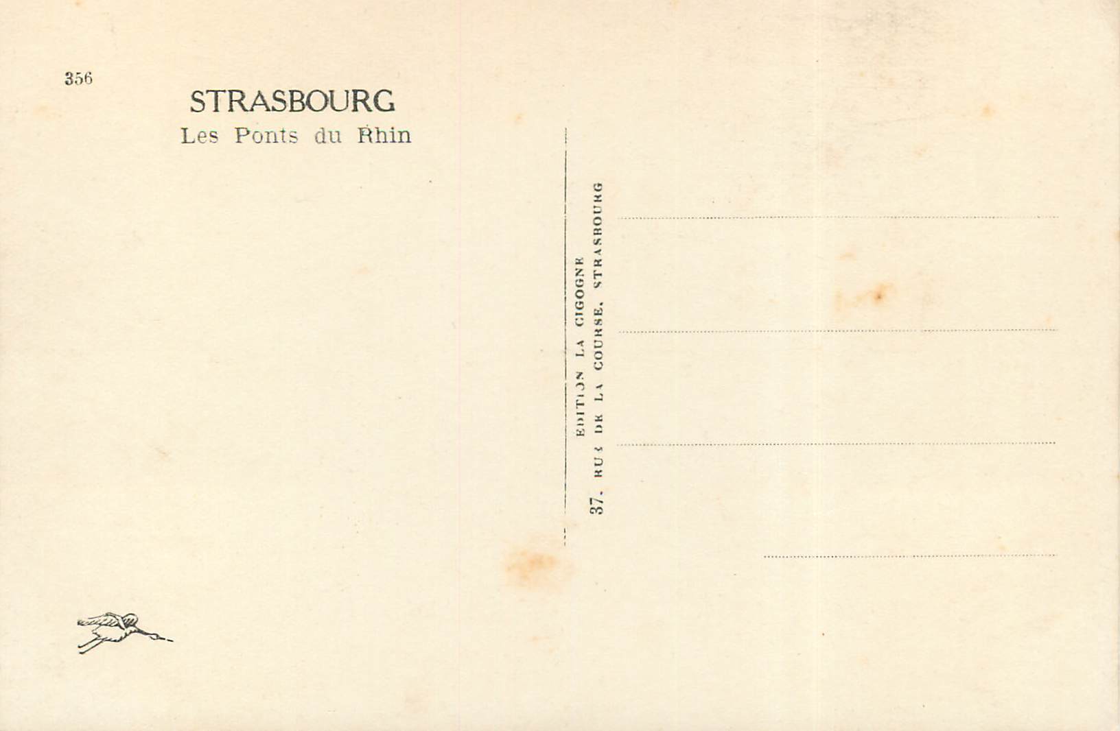 CPM Strasbourg Les Ponts du Rhin  — Verso