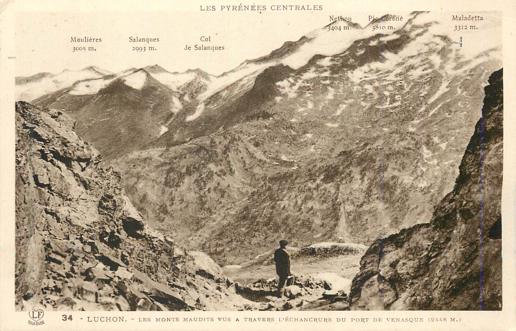 Luchon - The cursed mountains viewed through the gap of Port de Venasque (2448 m.) — Éditions « Pyrénées françaises »