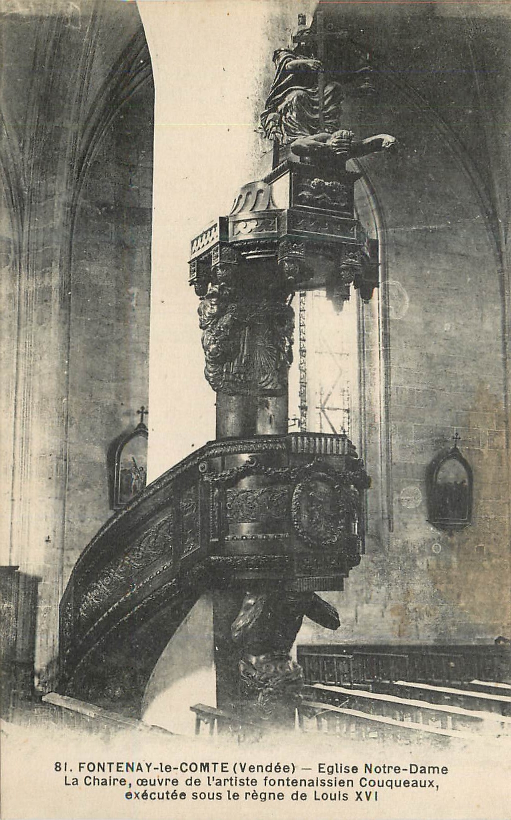 CPA Fontenay le Comte Vendee Eglise Notre Dame La Chaire 