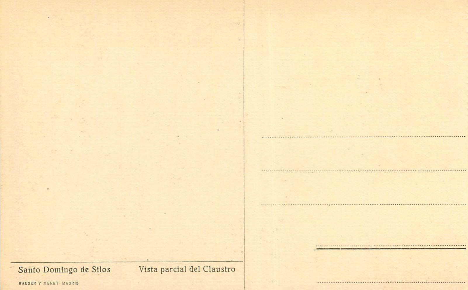 CPA Santo Domingo de Silos Vista parcial del Claustro  — Rückseite