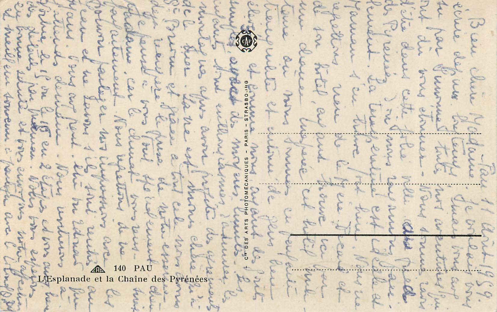 L'Esplanade et la Chaîne des Pyrénées — Pau — 140 — Rückseite