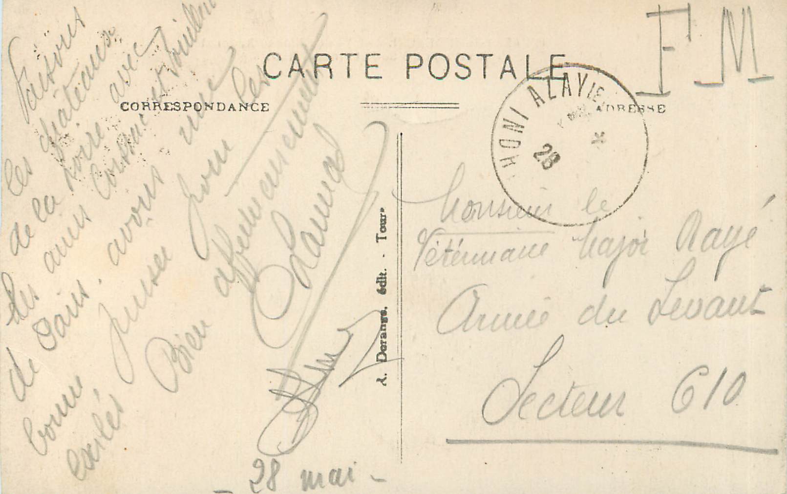 CPA Azay le Rideau Le Chateau National cote Sud et l Indre  — Rückseite