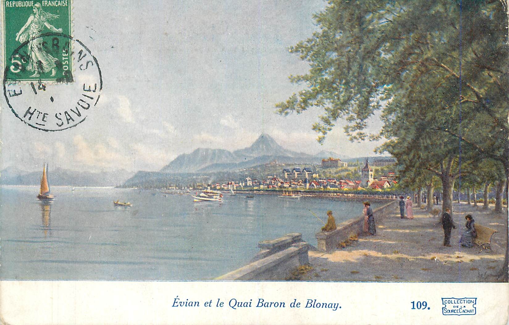CPA Evian et le Quai Baron de Blonay 