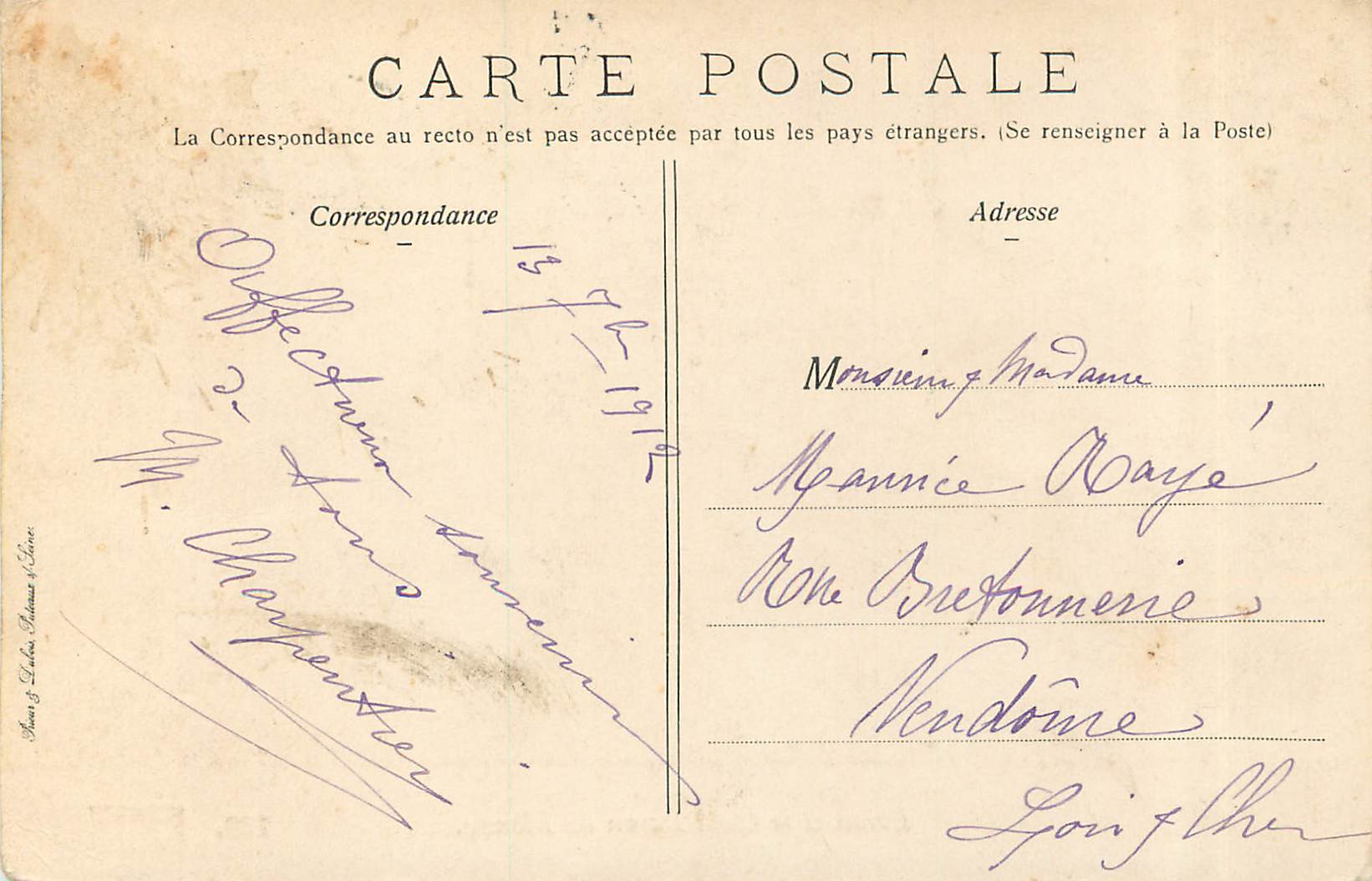 CPA Evian et le Quai Baron de Blonay  — Verso