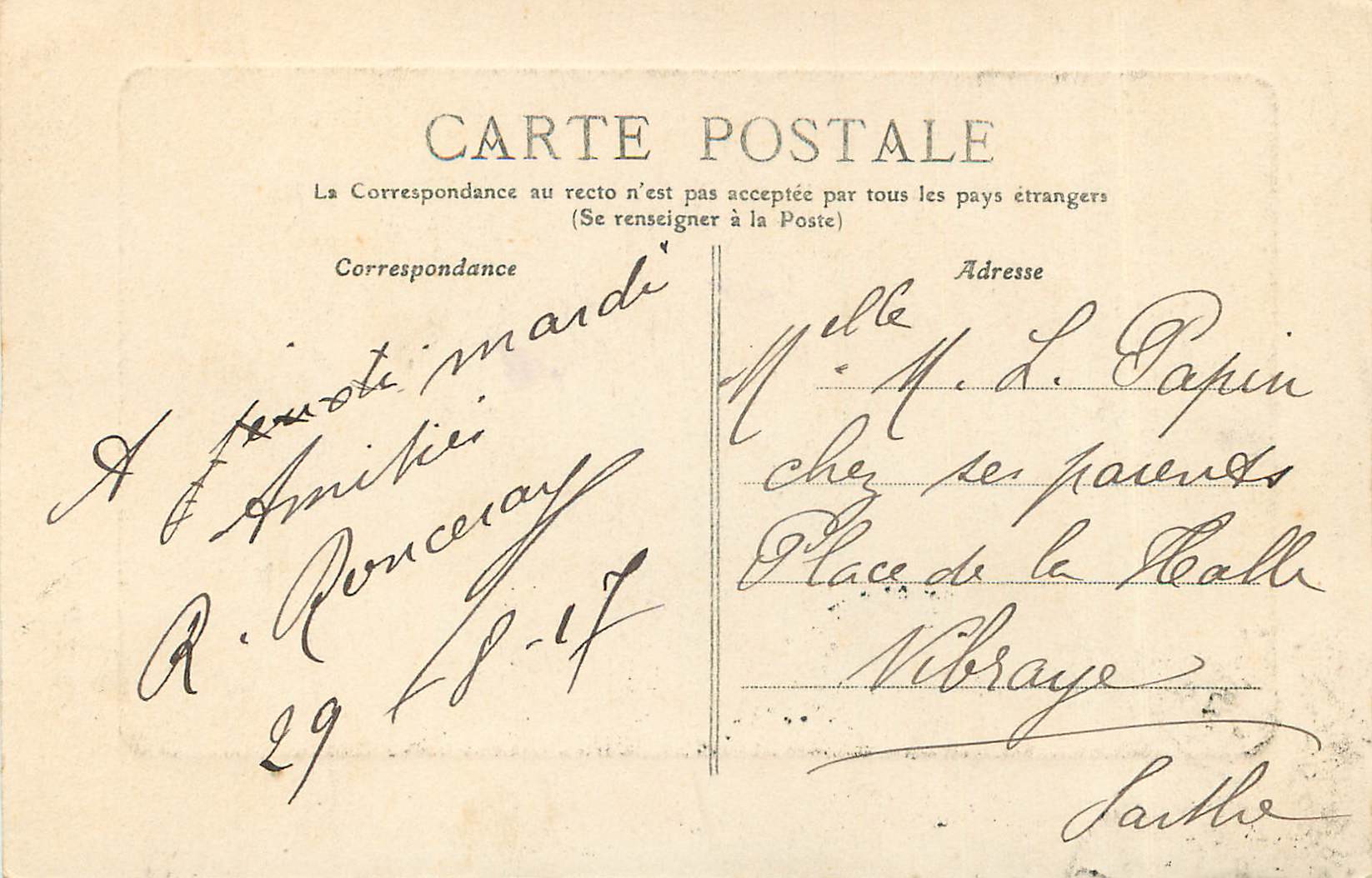 CPA Dieppe AB Le Phare Un jour de Tempete  — Rückseite
