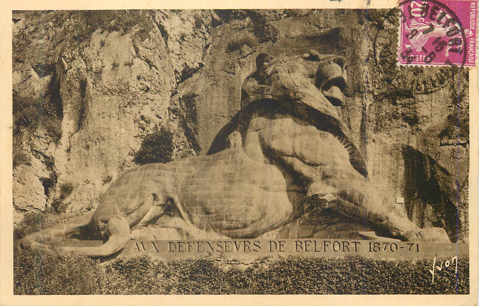 CPA Belfort Territoire de Le Lion Oeuvre de Bartholdi 