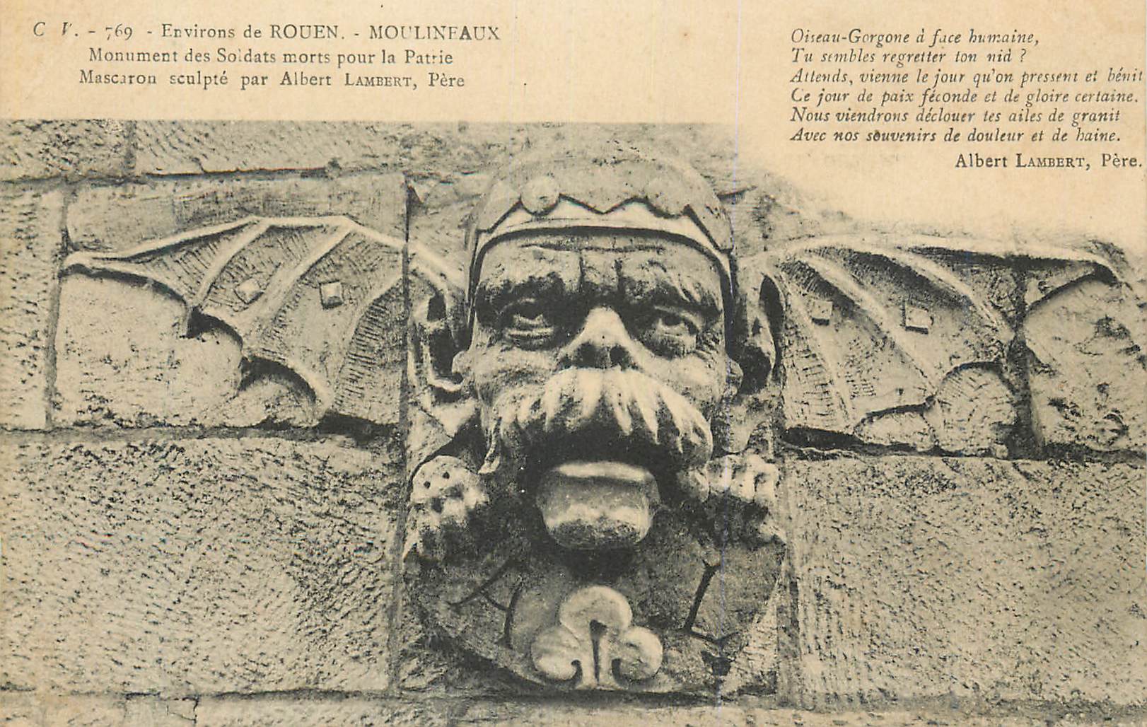 CPA Environs de Rouen Moulineaux Monument des Soldats Militaria