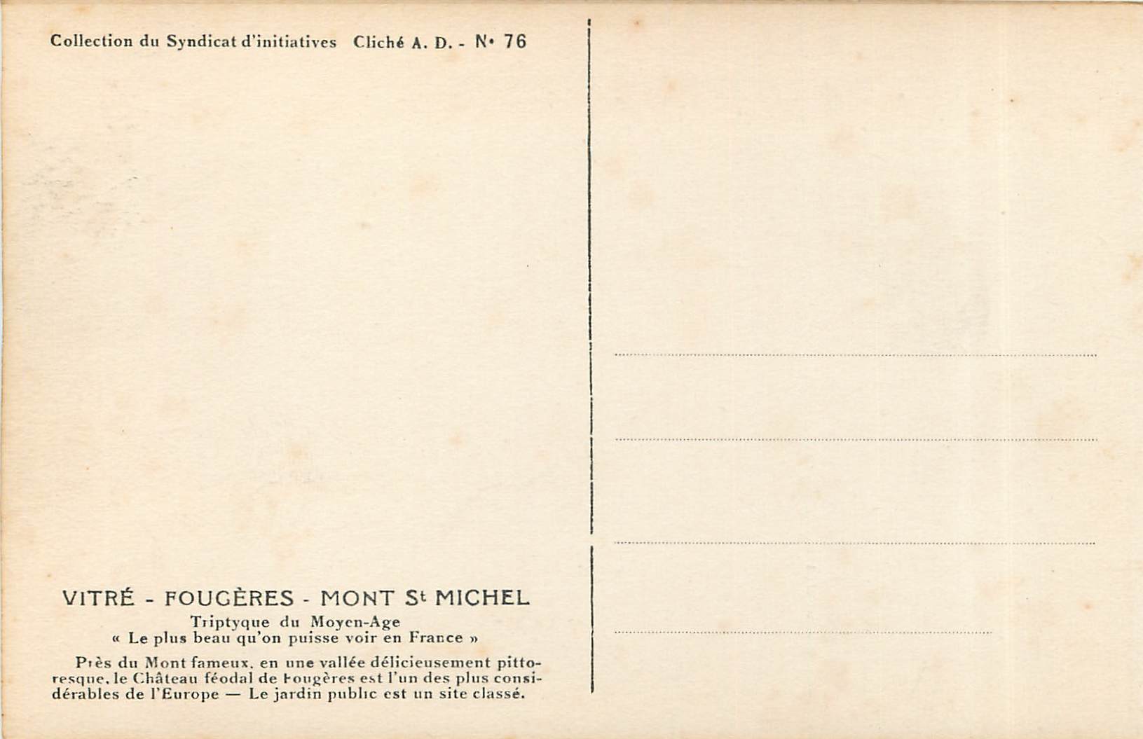 Fougères — Die Oberstadt und der nördliche Hof des Schlosses. — Rückseite