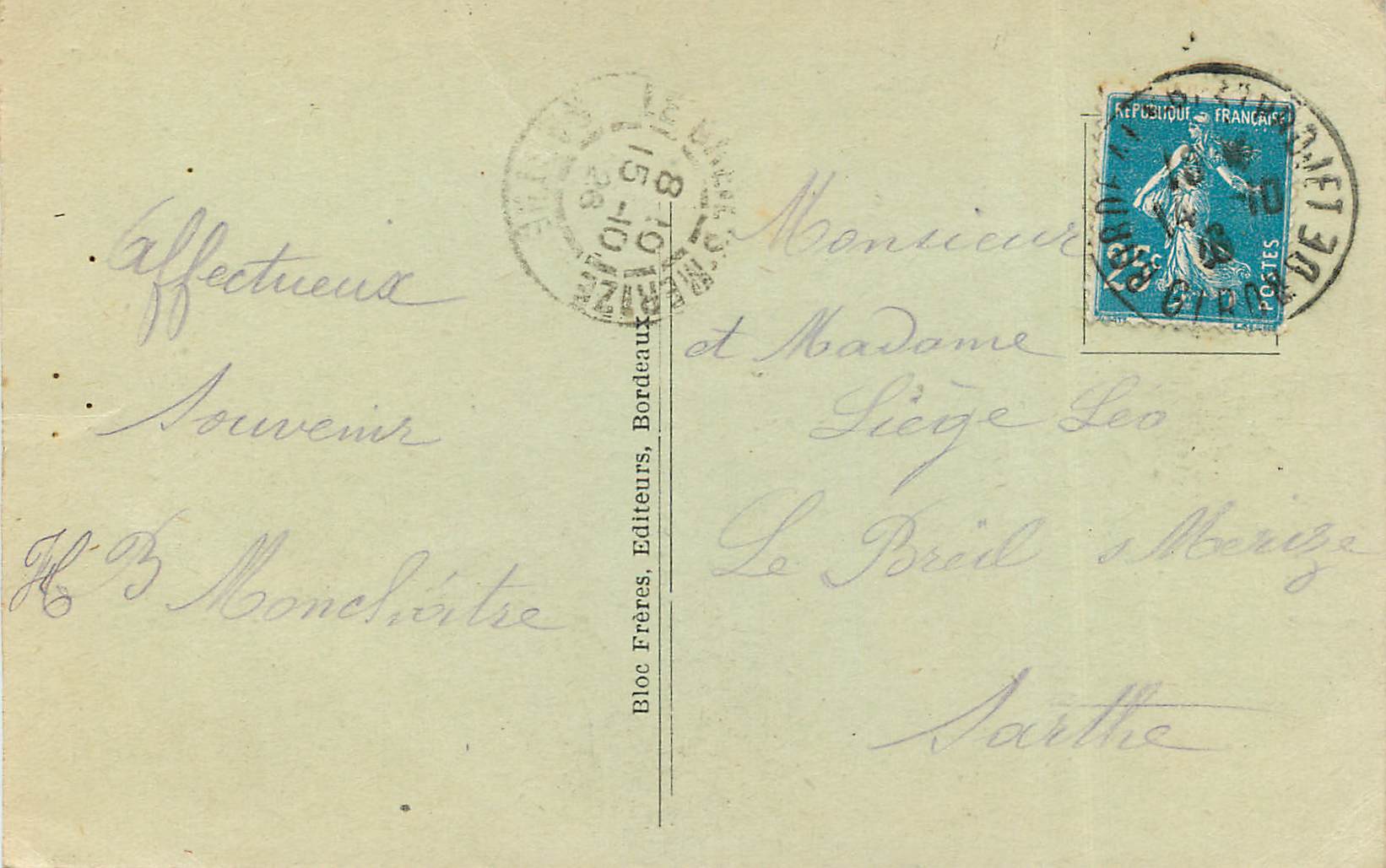 CPA Bordeaux Les Allees Damour La Statue de Vercingetorix  — Verso