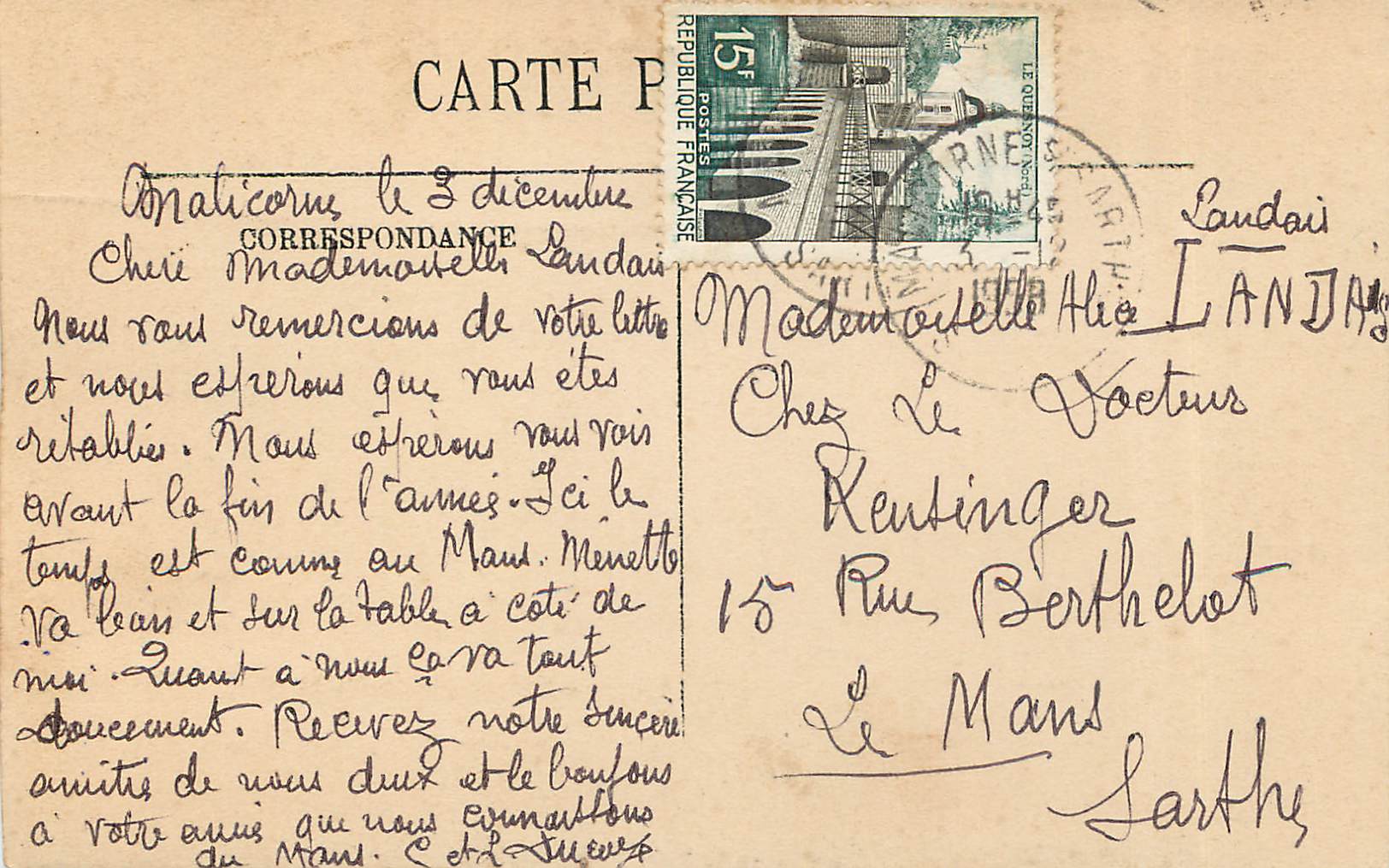CPA Vichy Tour d Horloge  — Verso