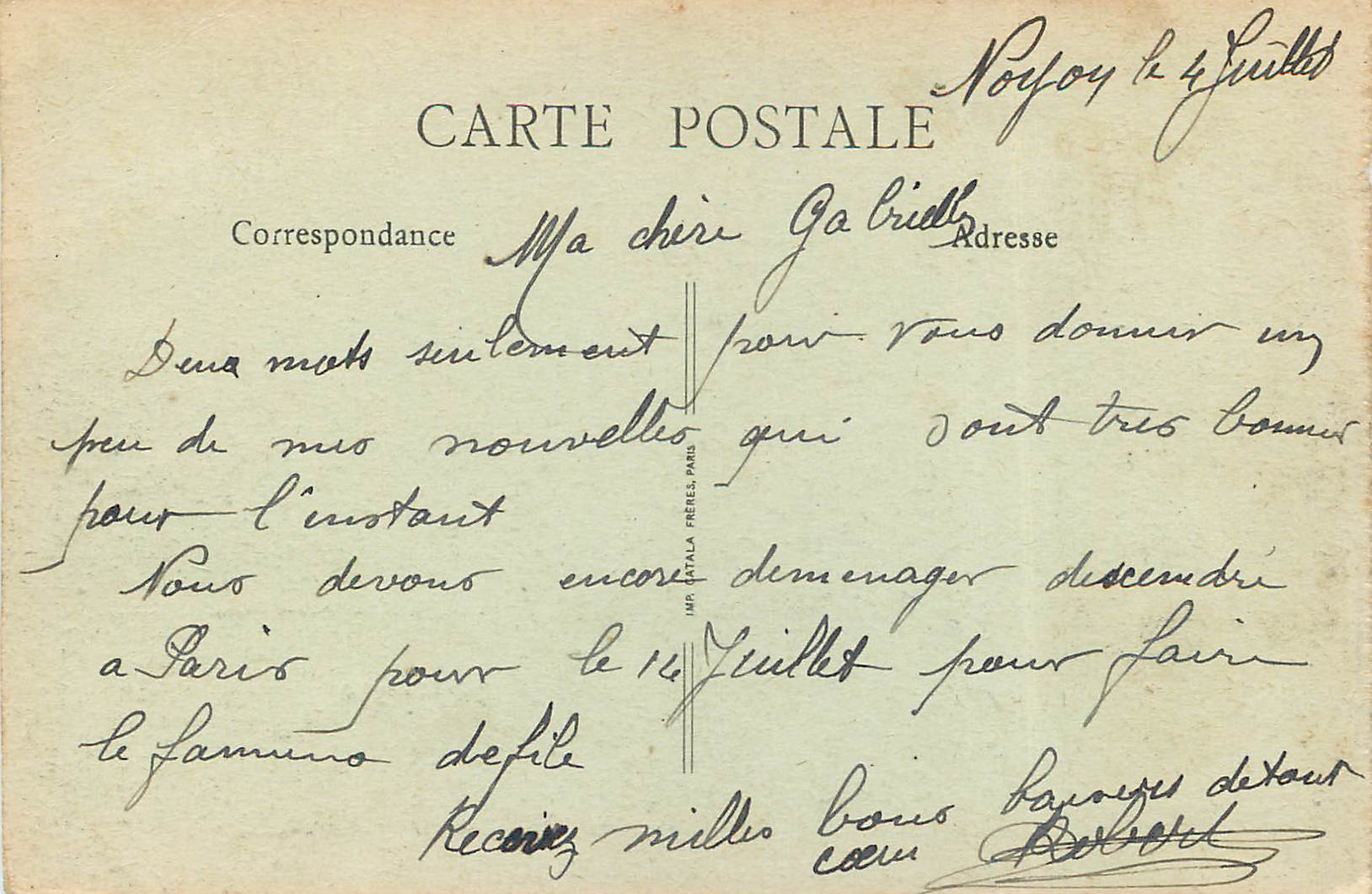 Noyon après la guerre — Rue de l'Évêché — E. Compiègne, phot.-éditeur, Noyon — Rückseite