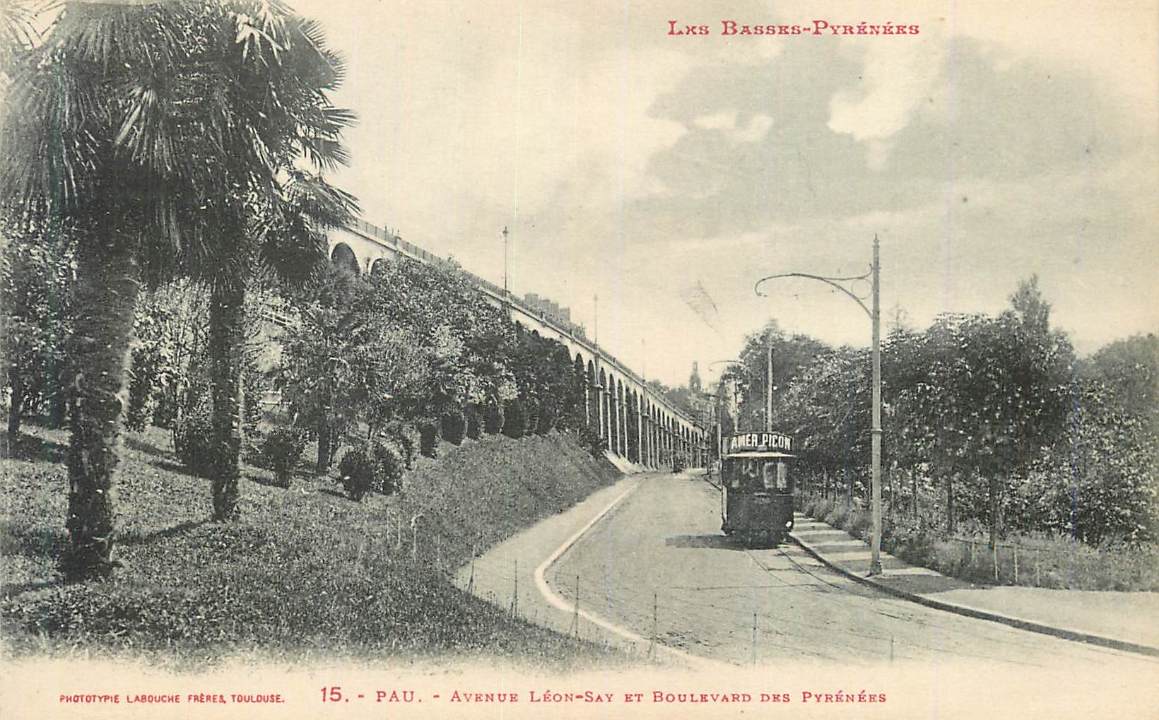 Pau - Avenue Léon-Say and Boulevard des Pyrénées — Phototypie Labouche Frères, Toulouse, n°15