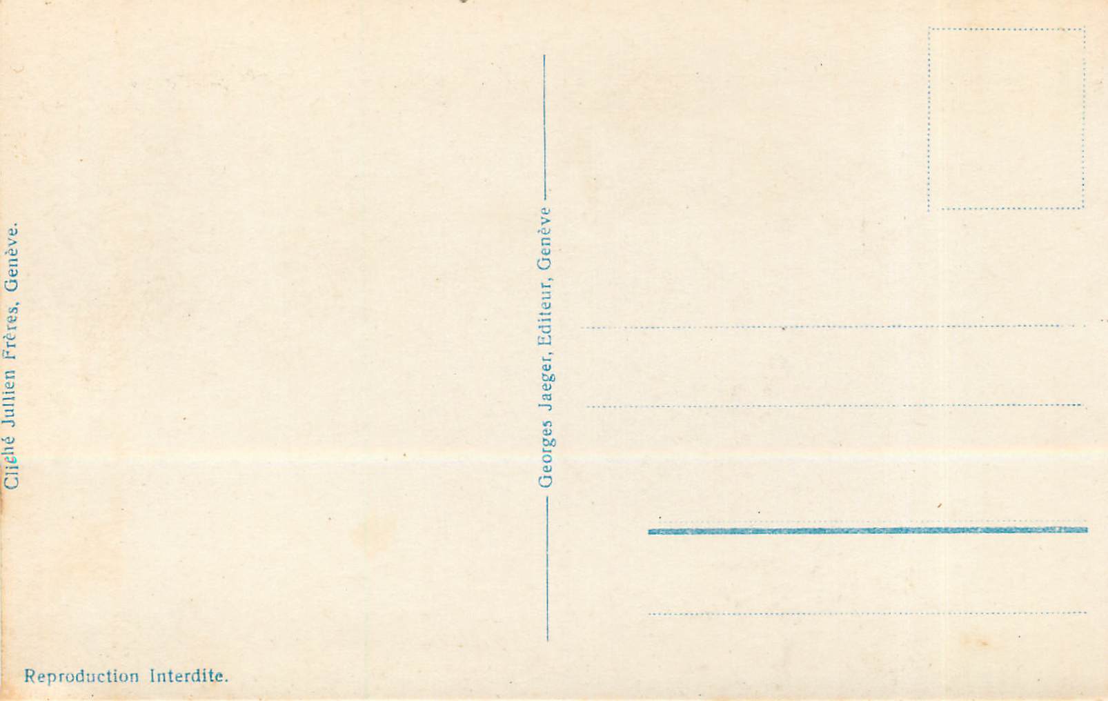 CPM Geneve Pont du Mont Blanc et Ile JJ Rousseau  — Verso