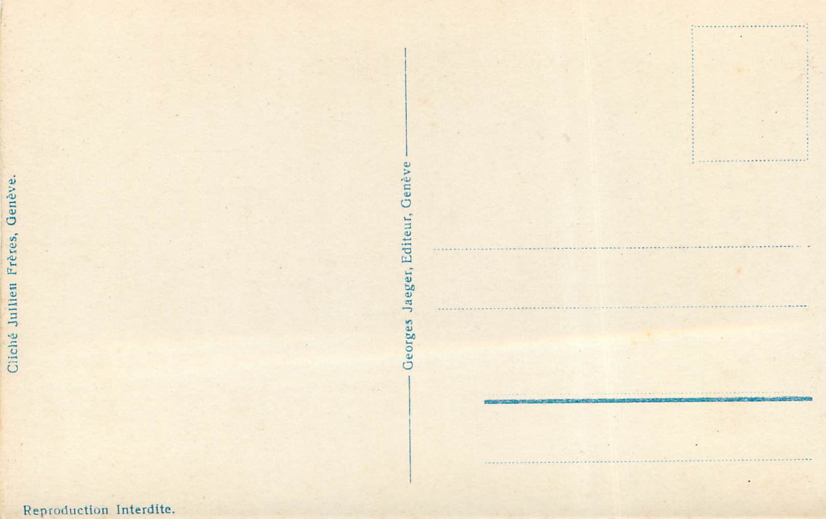 CPM Geneve Ile JJ Rousseau et le Mont Blanc  — Verso
