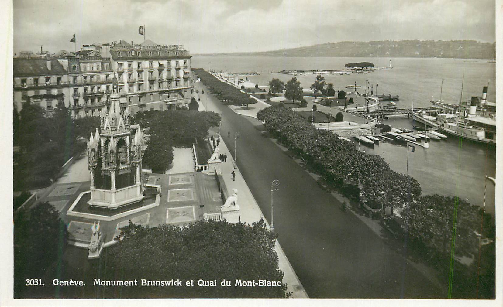CPM Geneve Monument Brunswick et Quai du Mont Blanc 