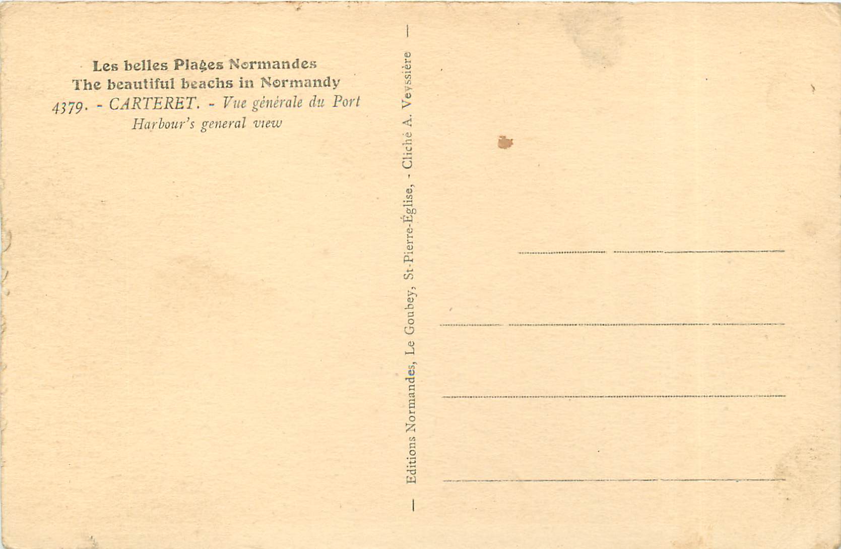 CPA Carteret Vue generale du port  — Rückseite