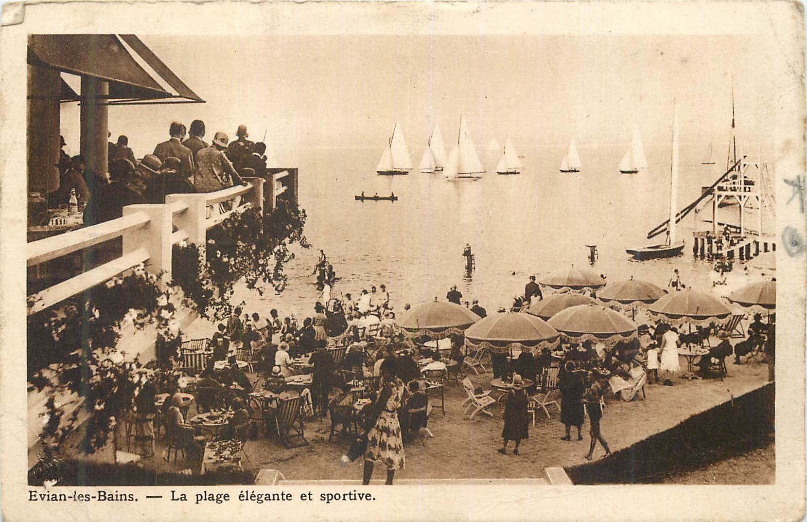 CPA Evian les Bains La plage elegante et sportive 
