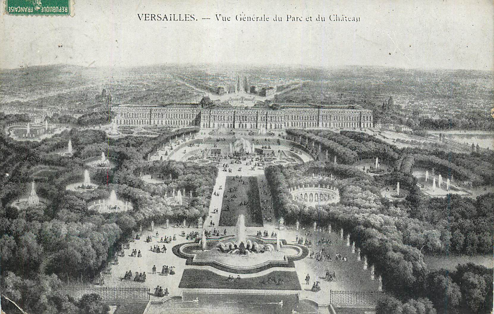 CPA Versailles Vue generale du parc et du chateau 