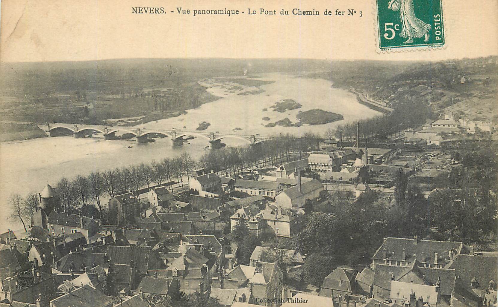 Nevers - Vue panoramique - Le Pont du Chemin de fer N° 3 — Collection Thibier