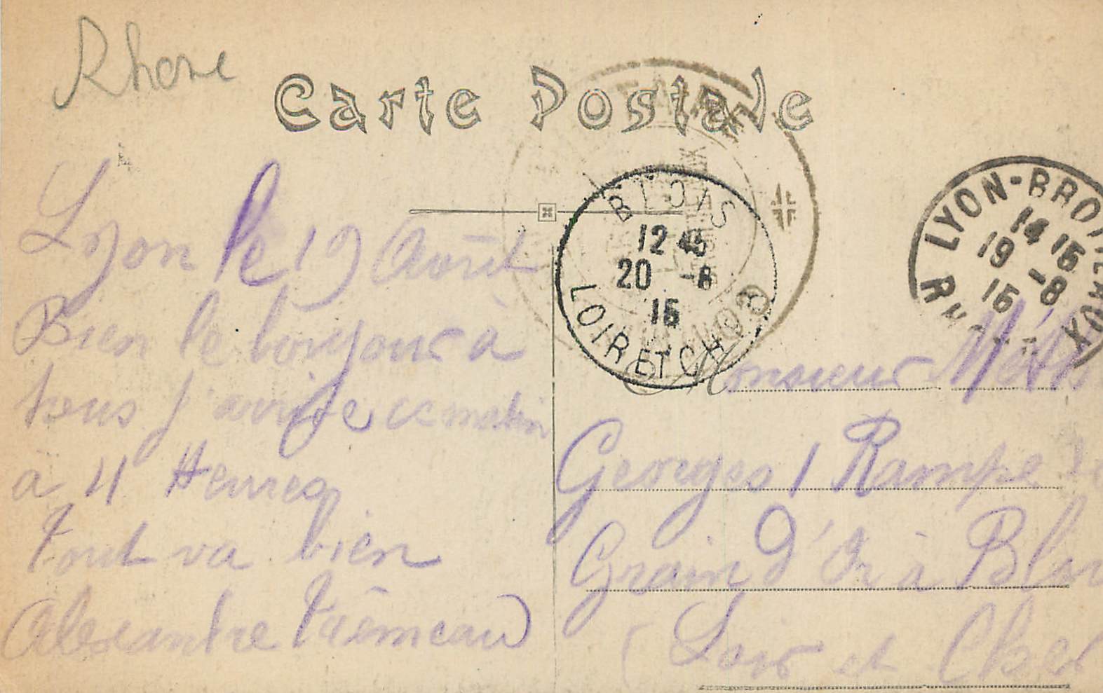 CPA Lyon Abside de Fourviere  — Verso