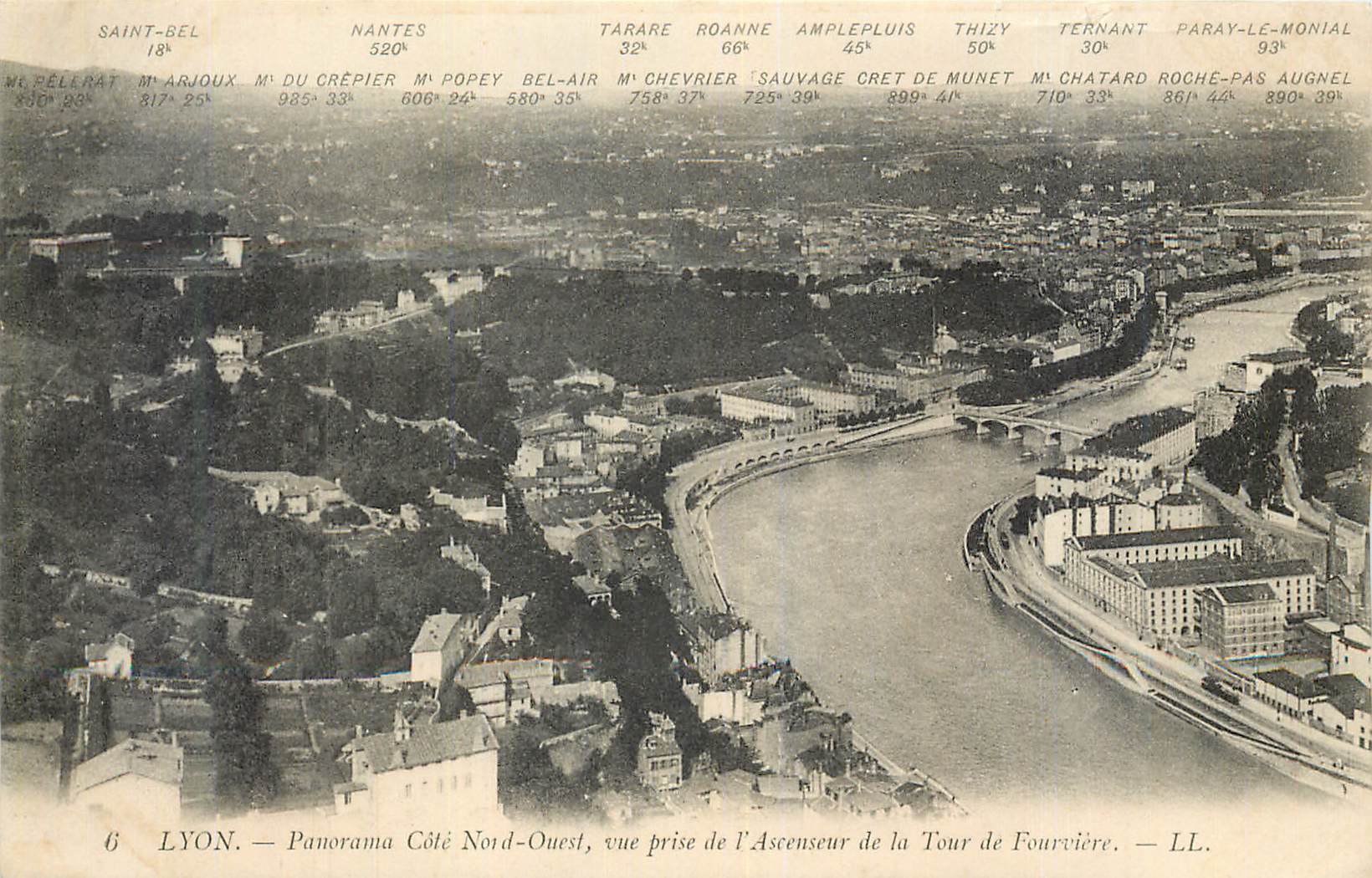 CPA Lyon Panorama Cote Nord Ouest vue prise de l Ascenseur de la Tour de Fourviere 
