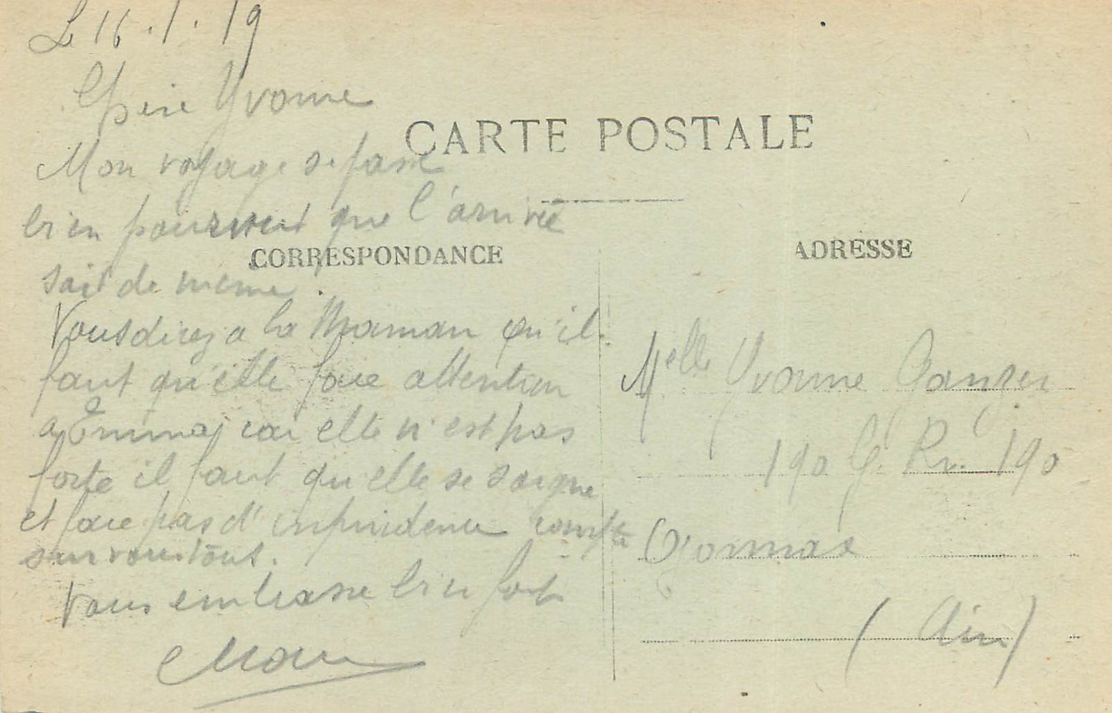 CPA Lyon St Clair La Boucle et le Coteau Saint Clair  — Back