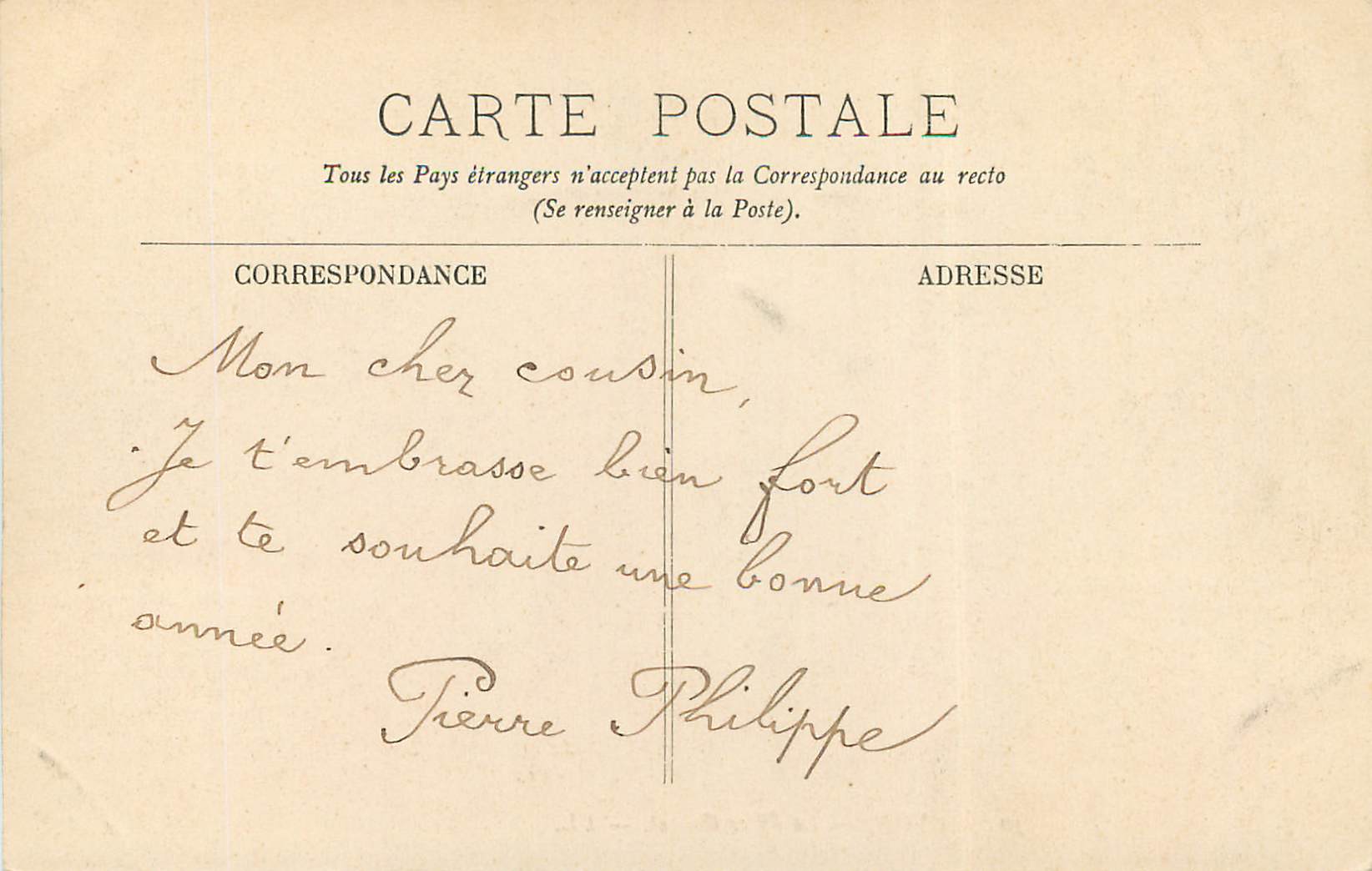 CPA Lyon La Place Carnot  — Rückseite